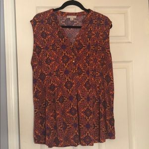 Bright colored Sleeveless Blouse Like New!